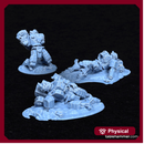 Combatsuit wrecks - scenic battlesuit casualities (WITH bases!)