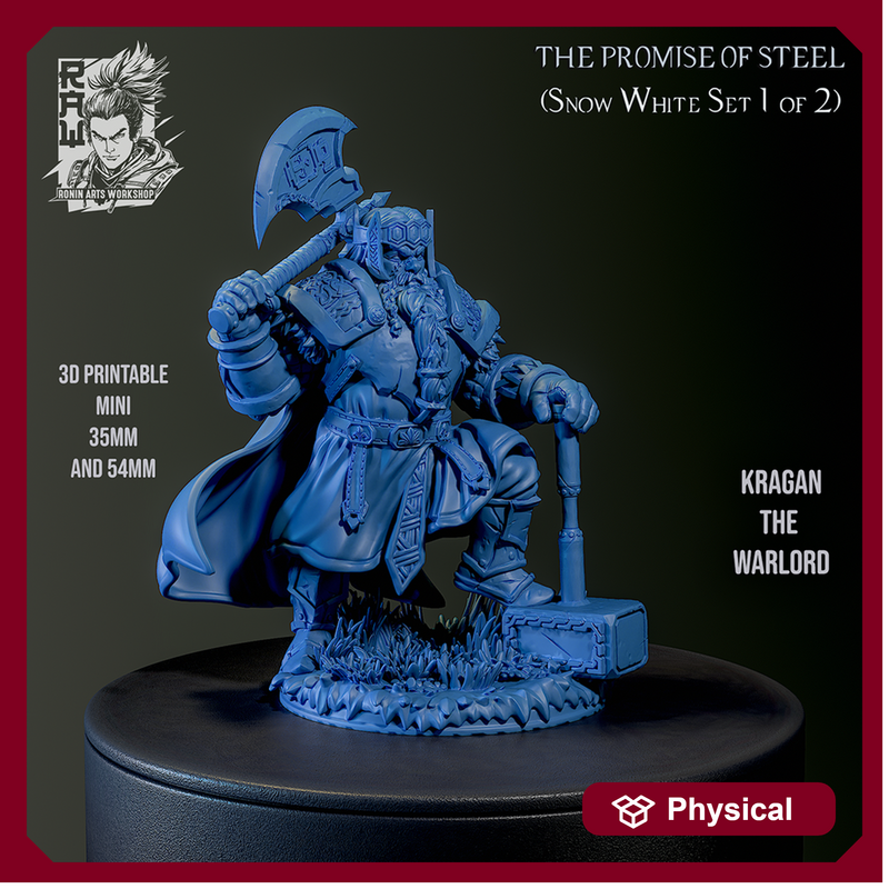 Kragan The Warlord - Warrior King Dwarf - 54mm