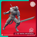 Tabaxi Barbarian - Tabletop Miniature (Pre-Supported)