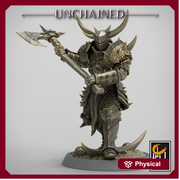 Fighter Great Axe, Light Soldier, Oathbreaker Paladin,  Unpainted  | 28mm, 32mm,54mm,75mm Scales | Dungeons and Dragons | Pathfinder | - Only-Games