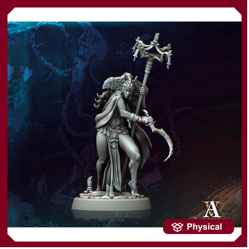 Human Female Necromancer Warlock Sorcerer Cultist | 28mm,32mm,54mm,75mm,100mm Scales| Dungeons and Dragons | Pathfinder | Archvillain Games - Only-Games