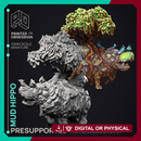 Mud Hippo - Elemental Creature -  PRESUPPORTED - Illustrated and Stats - 32mm scale