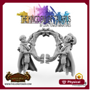 Kingdom of Talarius - Twin Court mages Pandi and Portia (2x 32mm scale minis)