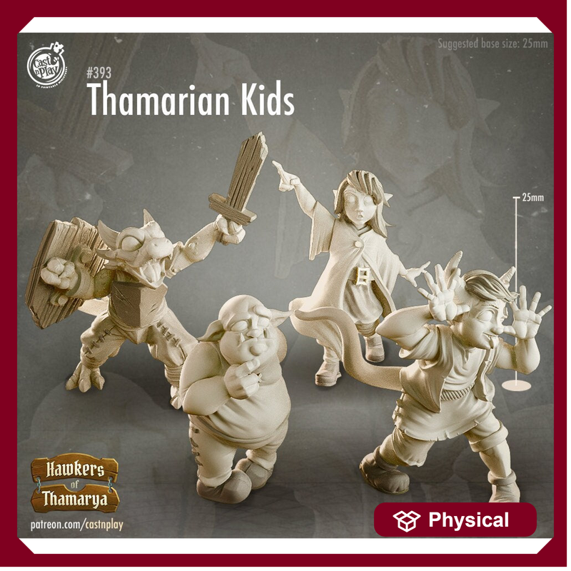 Orphan Kids various Races | 28mm,32mm, 75mm Scale | NPC Miniature | Dungeons and Dragons | Pathfinder Miniatures | DnD NPC mini | - Only-Games