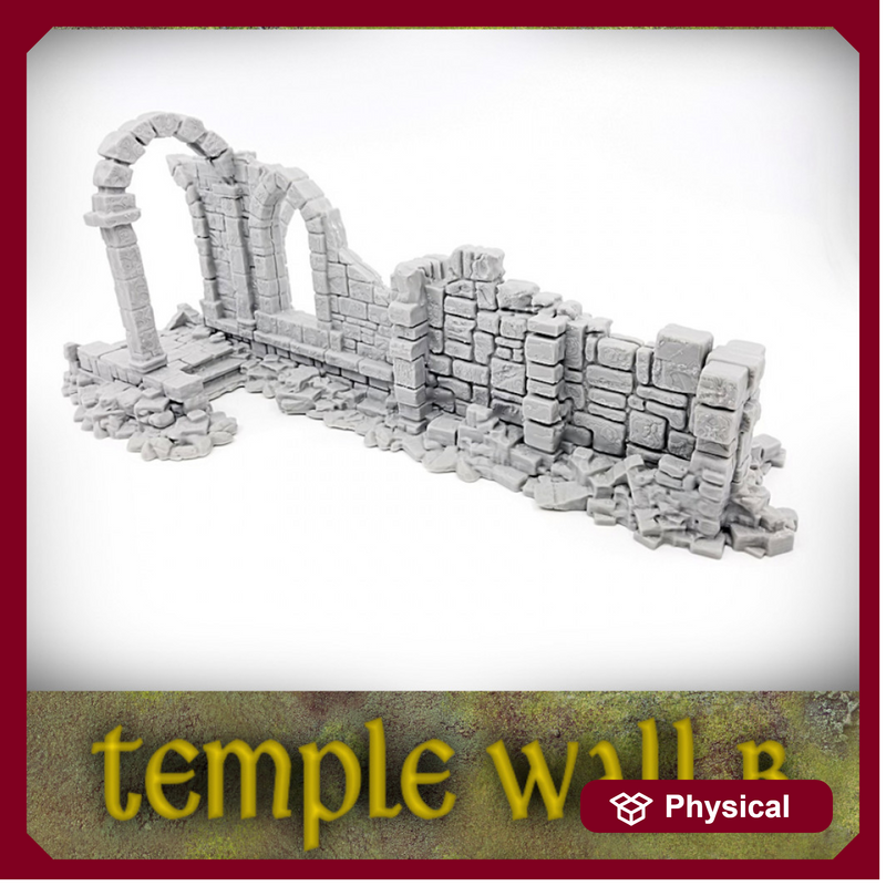 Ruined Temple Wall B: Ancient Ruins Terrain Set
