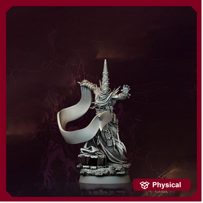 Dark Priest Miniature | Occult Sorcerer Figure | Unpainted Resin Collector Display - Only-Games