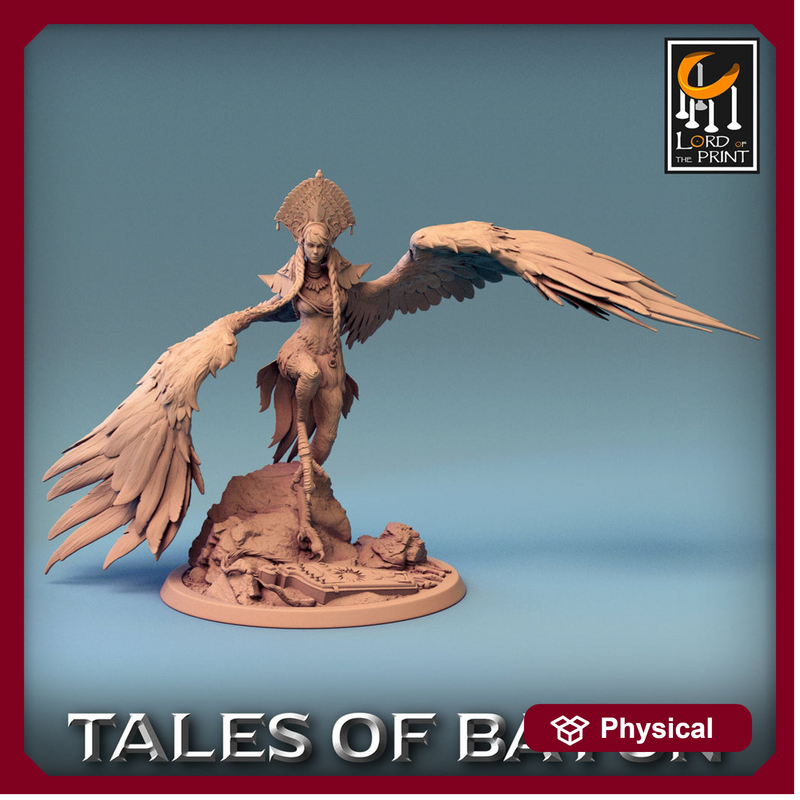 Harpy Winged Monstrosity | 28mm,32mm,54mm,75mm,100mm Scale Resin Mini | Dungeons and Dragons D&D 5e Pathfinder | Lord of the Print - Only-Games