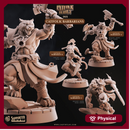 Catfolk Barbarians - Catfolk Heroes - CastNPlay - Terrain Wargaming D&D DnD 28mm 32mm 40mm 54mm
