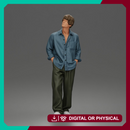 Relaxed Sky Gazer Posing in Open Shirt Pants and Sneakers