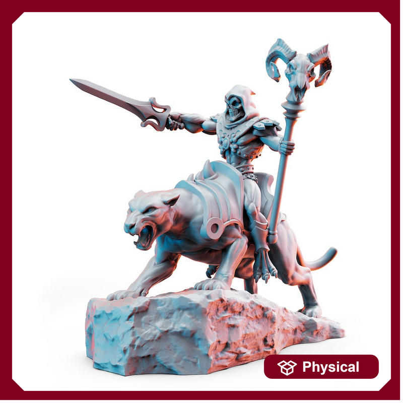 Skulldor on Catroar - Those Wonderful 80's| Fighter Barbarian | 28mm,32mm,75mm Scale | Animation Fan Art - Figurine - D&D 5e - RN Estudio - Only-Games
