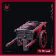 Cart w/ Barrels Scatter Terrain Resin Scenery, D&D,  Wargaming, Tabletop | 28mm, 32mm Scales | Dungeons and Dragons |Flesh of Gods - Only-Games