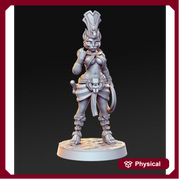 Pinup Female Tabaxi | Dungeons and Dragons figure 28mm Scale | 32mm Scale Miniature | 75mm Scale | Sexy Female unpainted resin Figurine mini - Only-Games