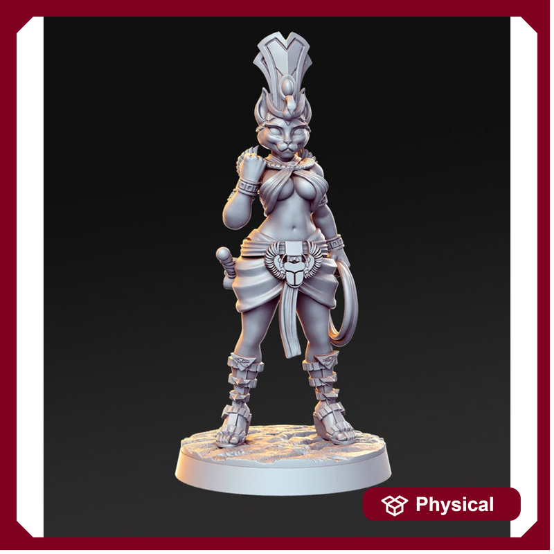 Pinup Female Tabaxi | Dungeons and Dragons figure 28mm Scale | 32mm Scale Miniature | 75mm Scale | Sexy Female unpainted resin Figurine mini - Only-Games