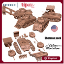 Sherman pack 1 tank with many accessories - 28mm