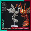 Fire Wasp - Elemental Familar - PRESUPPORTED - 32mm Scale.
