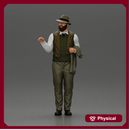 Stylish Man in a Hat slipover and Scarf Holding a Suit