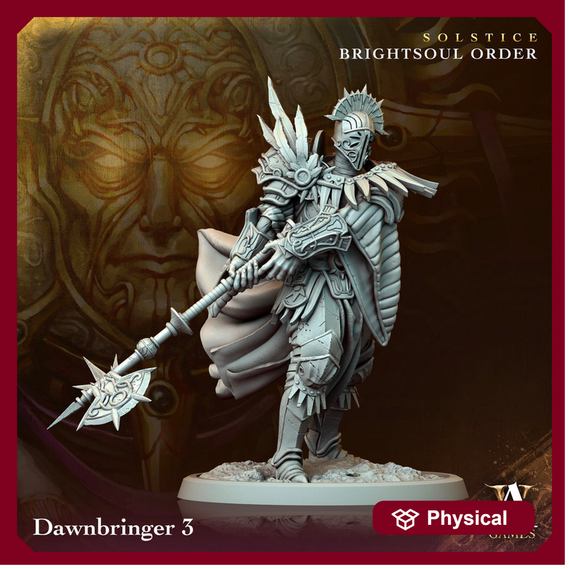 Goliath Paladin Cleric Fighter Knight Unpainted Miniature | 28mm, 32mm, 54mm,75mm, 100 Scales | Dungeons and Dragons | Pathfinder - Only-Games