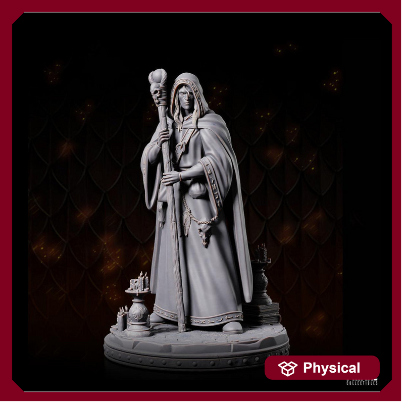 Human Male Wizard, Sorcerer, Warlock PC NPC Miniature | 28mm,32mm,54mm,75mm,100mm Scales | Dungeons and Dragons | Pathfinder | Battle Wizard - Only-Games