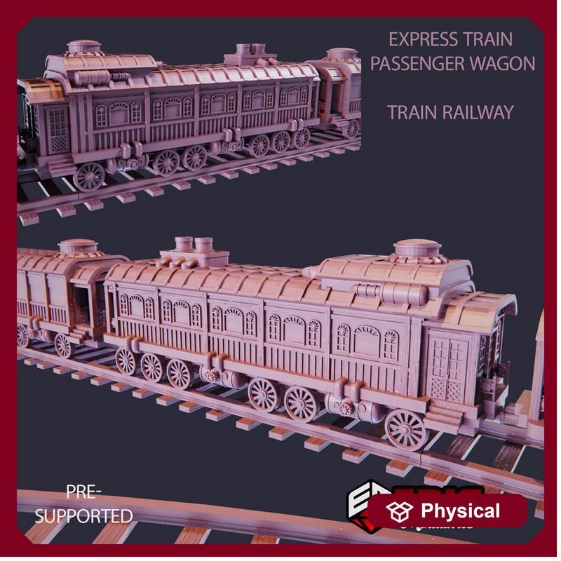 Express Train Passenger Wagon & Railway - Only-Games