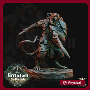Wererat in Heavy Armor  Mace and Shield | Resin Miniature | D and D|28mm,32mm,54mm/75mm /100mm Scales | Pathfinder ratfolk | D&D 5e | - Only-Games