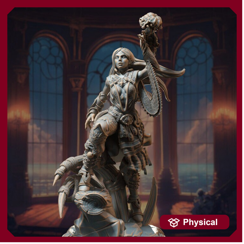 Human Female Noble Sorcerer, Wizard, Cleric | Miniature | 28mm, 32mm, 75mm, 100mm Scales | Pathfinder Figure | DnD | Figurine unpainted - Only-Games