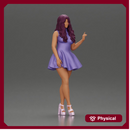 Woman in Flared Dress and Heels with long hair