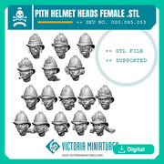 Female Pith Helmet Heads x16 - Only-Games