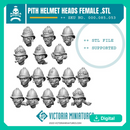 Female Pith Helmet Heads x16