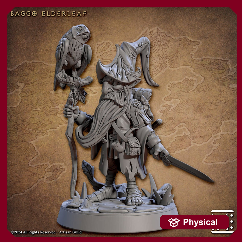 Halfling Gnome Druid Wizard Adventurer PC NPC | Resin Miniature | Dungeons & Dragons | 28mm,32mm.54mm,75mm Scales |Pathfinder |Artisan Guild - Only-Games