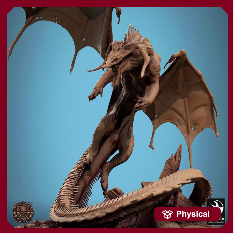 Chromatic Black Dragon (4 sizes) D&D Miniature | 200mm Wing Span, 183mm Height | Resin Figure Dungeons and Dragons 5e Pathfinder |Great gift - Only-Games