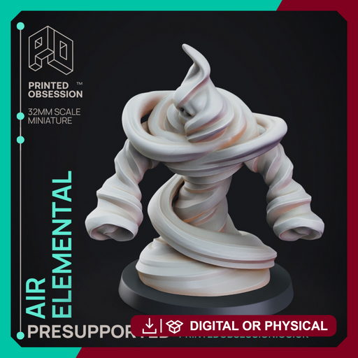 Air Elemental - DND Miniature - PRESUPPORTED - 32mm Scale - Only-Games