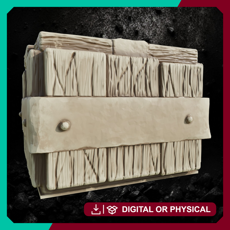 Wooden Box 2 - Tabletop Terrain Prop STL, DnD & Wargaming Scenery