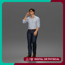 man smoking wearing sunglasses collared shirt trousers leather shoes