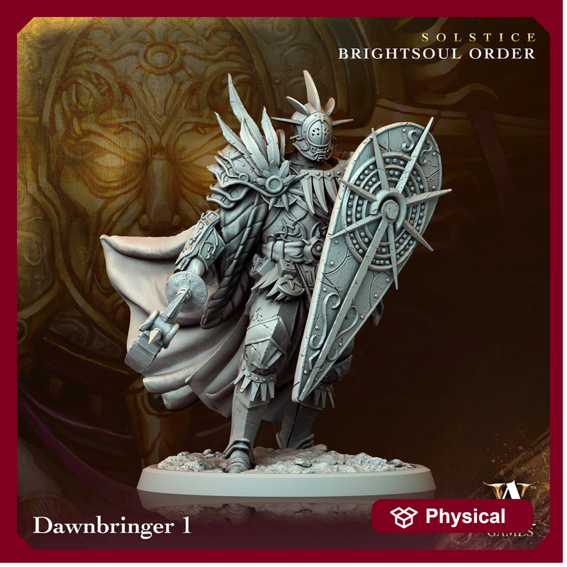 Goliath Paladin Cleric Fighter Knight Unpainted Miniature | 28mm, 32mm, 54mm,75mm, 100 Scales | Dungeons and Dragons | Pathfinder - Only-Games