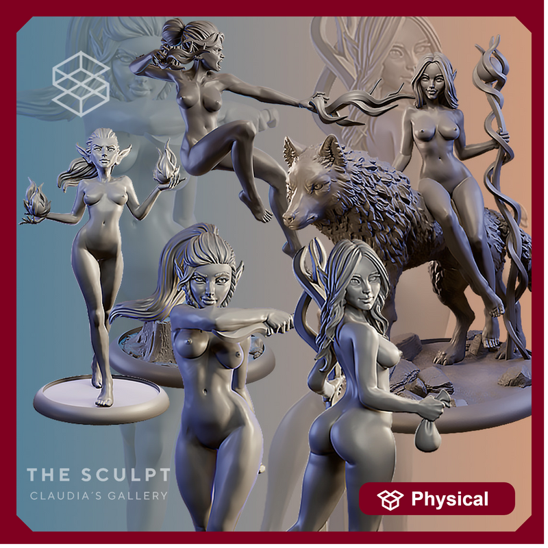 Pack  Fantasy Elves Naked 32mm