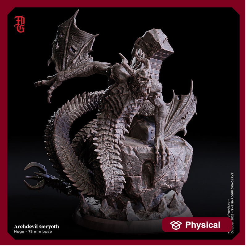 Archdevil Geryoth, Demon Lord Fiend | 28mm,32mm,54mm,75mm,100mm Scale  - Boss Monster Mini D&D 5e - Pathfinder Figurine | Flesh of Gods