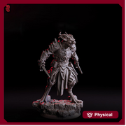 Dragonborn Fighter Miniature | Dual Blade Warrior | 28mm 32mm 54mm 75mm 100mm - Only-Games