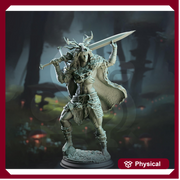 Female Ranger, Druid, Barbarian, Fighter Unpainted Mini | 28mm,32mm,54mm,75mm,100mm Scale | Resin Dungeons and Dragons D&D 5e  | Pathfinder - Only-Games