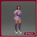 Stylishly Standing with One Hand on Hip and Playful Look