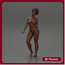 Naked Black girl With Curly Hair Standing