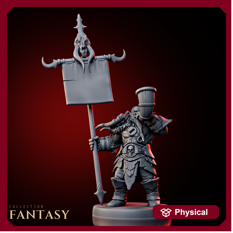 Orc Bannerman w/ Warhorn - Only-Games