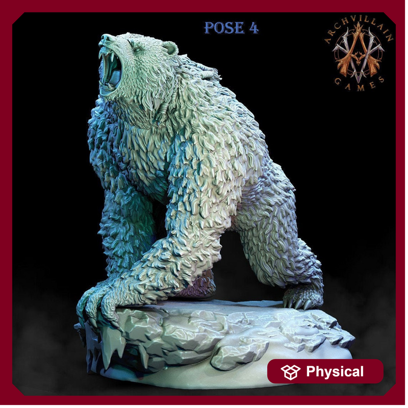 Bear miniature | Druid | Bear | Animal statue | 28mm | 32mm scale | Pathfinder | Figure for Painting | Resin | Dungeons and Dragons | rpg| - Only-Games