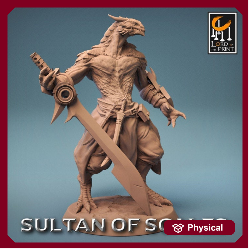 Dragonborn Fighter Ranger Barbarian | 28mm,32mm,54mm,75mm,100mm Scale Resin Mini | Dungeons and Dragons D&D 5e Pathfinder |Lord of the Print - Only-Games