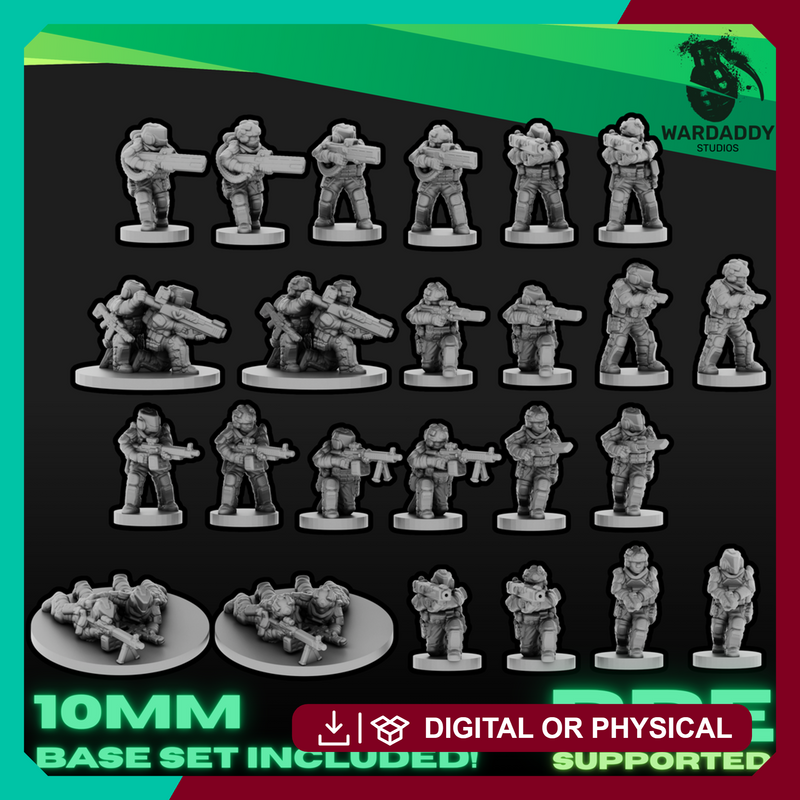 Sci-Fi Future Mercs- Support Weapons - Multiple Heads (10mm EPIC)
