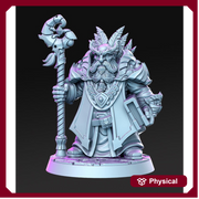 Dwarf Wizard | Dwarf | Miniatures | Wizard  | Spell | Dungeons and Dragons | 28mm and 32mm | Pathfinder | Unpainted - Only-Games