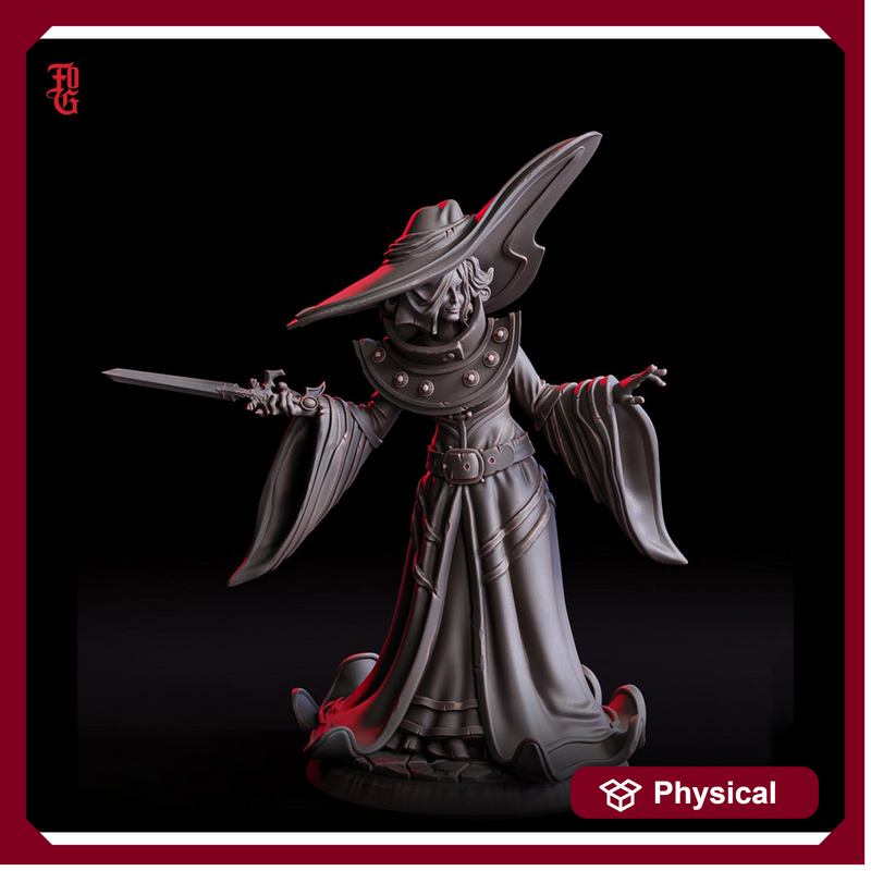 Female Wizard, Warlock, Sorcerer PC NPC | 28mm, 32mm,54mm, 75mm, 100mm Scale Resin Miniature | Dungeons and Dragons | Flesh of Gods - Only-Games