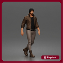 Urban explorer walking confidently in beanie jacket fitted pants and boots