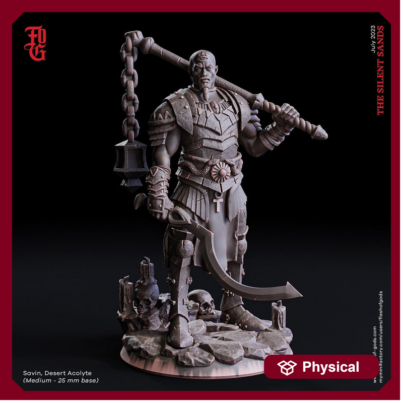 Cleric, Fighter, Paladin | 28mm, 32mm,54mm,75mm,100mm Scales | Player Character Mini | D&D 5e Pathfinder Figurine | Flesh of Gods - Only-Games