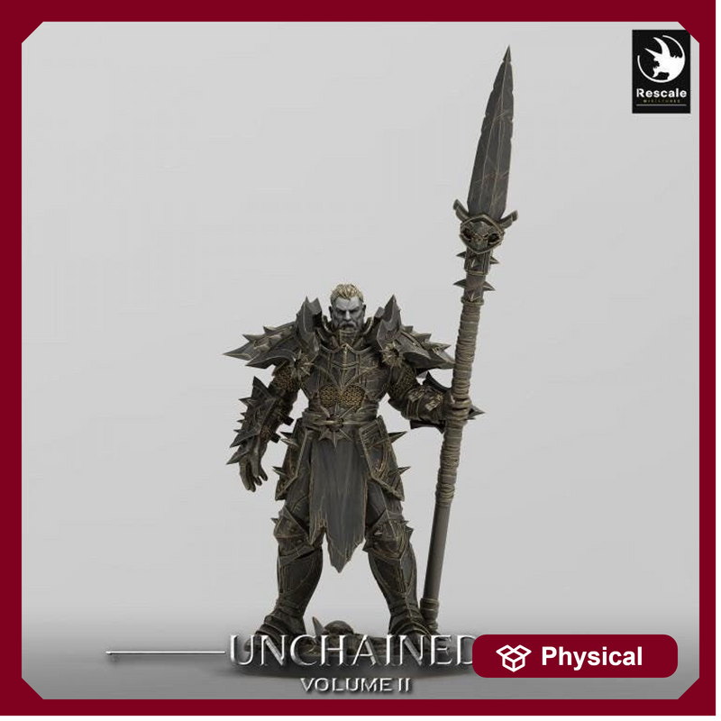 Oathbreaker Paladin, Fighter Polearm Master PC / NPC, DnD 5e Unpainted Mini| 28mm, 32mm,54mm,75mm,100mm Scales | Dungeons & Dragons - Only-Games