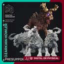 Ozarkian Howlers - 3 Models - Cryptids of the Darkwoods - PRESUPPORTED - Illustrated and Stats - 32mm scale